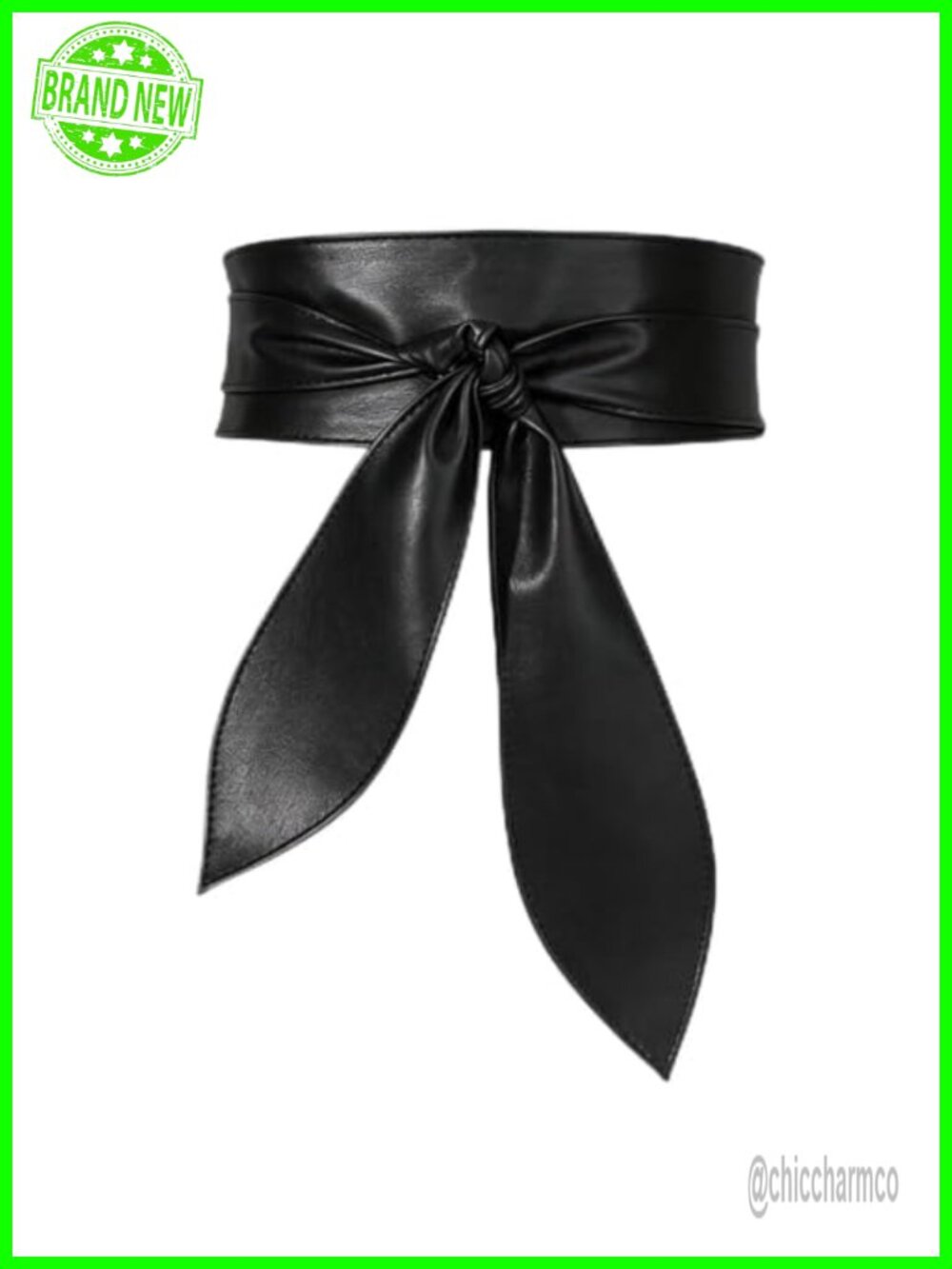 Women Faux Leather Obi Belt Wide Wrap Knotted Waist Belt for Dress